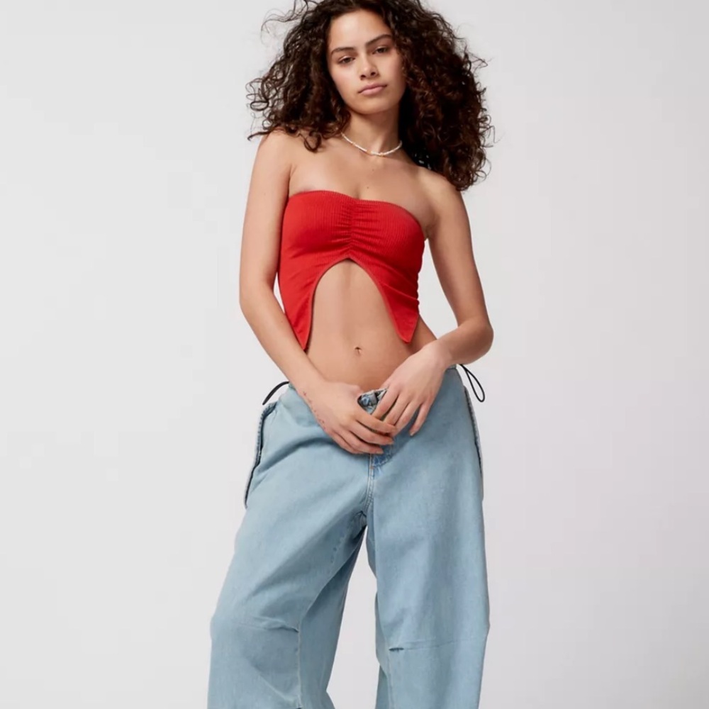 Urban Outfitters Red Strapless Crop Top